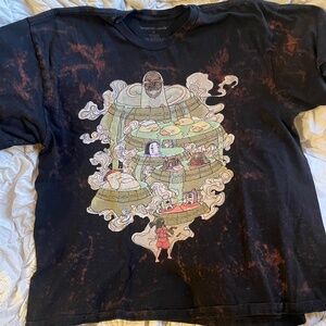 Upcycled Spirited Away Acid Washed Shirt, Size XL
